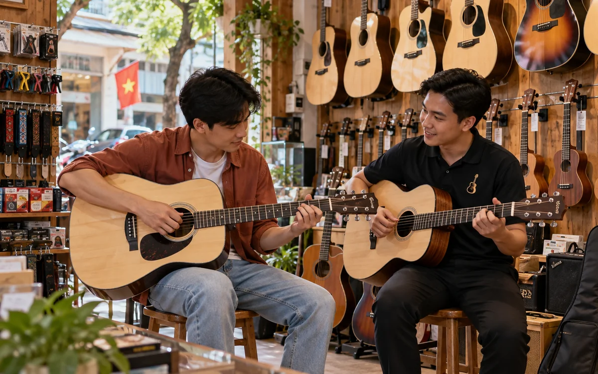 Chọn guitar acoustic đầu tiên: dáng đàn, cỡ cần và ngân sách